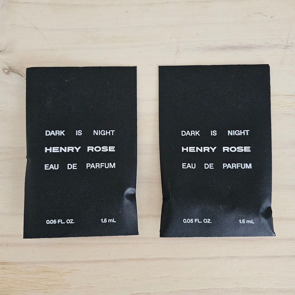 Henry Rose Dark Is Night Eau de Parfum 1.5mL Sample Size Vials Set of 2 EDP